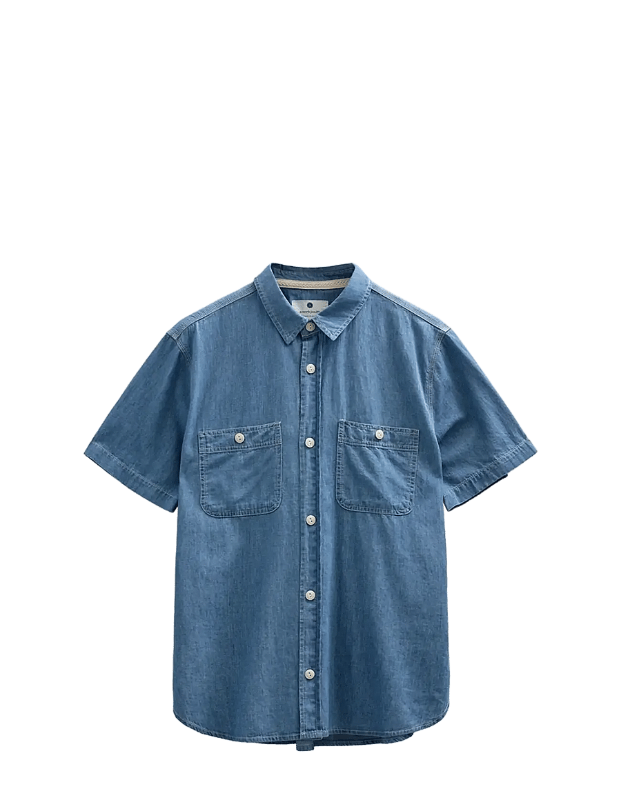 Anerkjendt - AKTHESHIRT CHAMBRAY SS SHIRT - teksasärgid - medium blue denim - 1