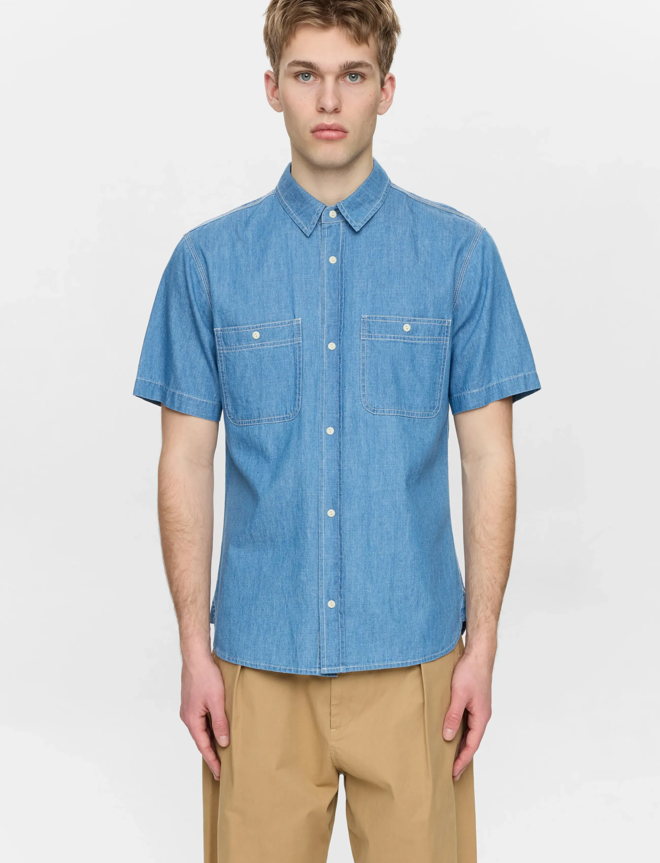 Anerkjendt - AKTHESHIRT CHAMBRAY SS SHIRT - denimskjorter - medium blue denim - 3