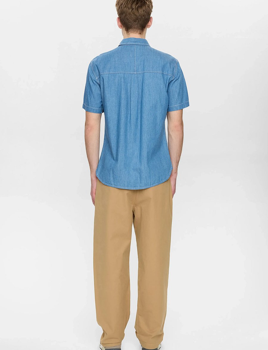 Anerkjendt - AKTHESHIRT CHAMBRAY SS SHIRT - teksasärgid - medium blue denim - 4