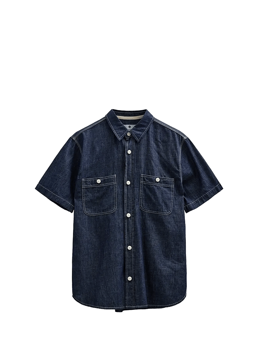 Anerkjendt - AKTHESHIRT CHAMBRAY SS SHIRT - teksasärgid - sky captain - 1