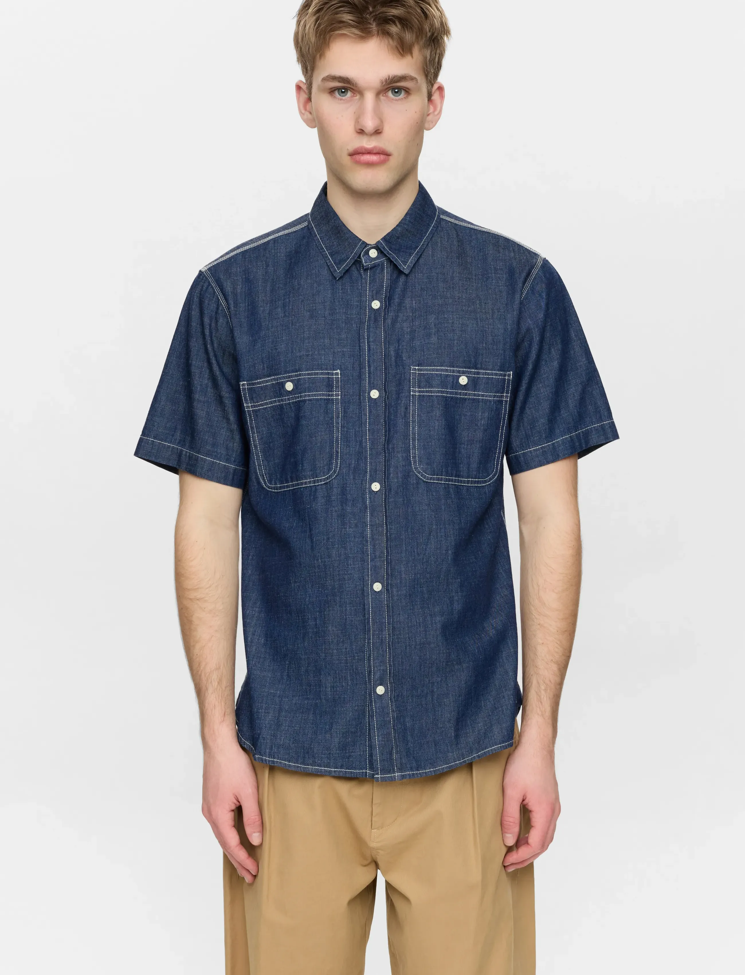 Anerkjendt - AKTHESHIRT CHAMBRAY SS SHIRT - denimskjorter - sky captain - 3