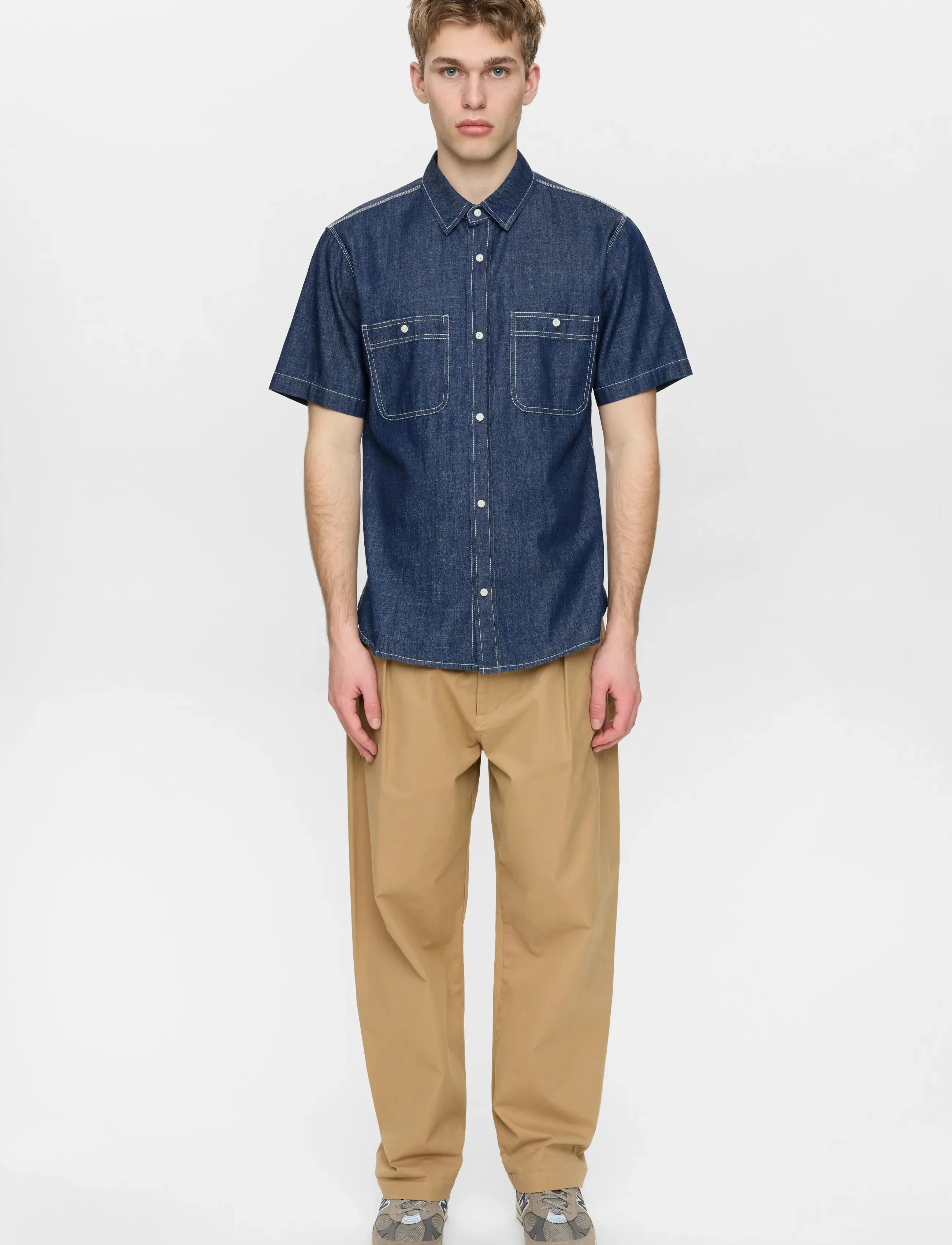 Anerkjendt - AKTHESHIRT CHAMBRAY SS SHIRT - denimskjorter - sky captain - 4