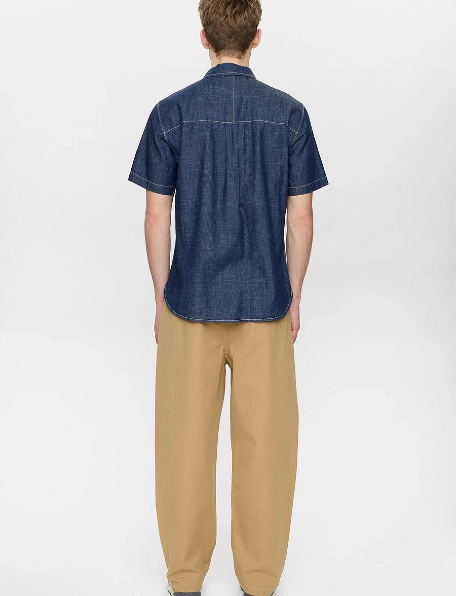 Anerkjendt - AKTHESHIRT CHAMBRAY SS SHIRT - teksasärgid - sky captain - 5