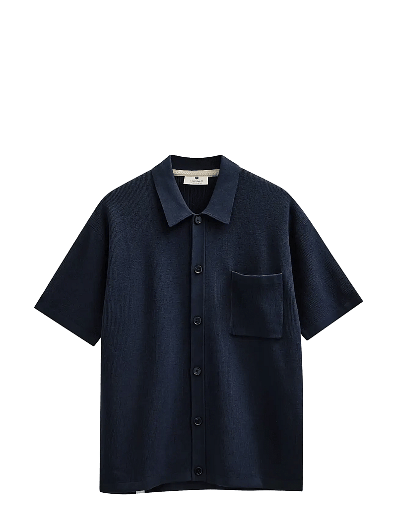 Anerkjendt - AKVILHELM NEEDLE RIB SS KNIT - polos en tricot - sky captain - 0
