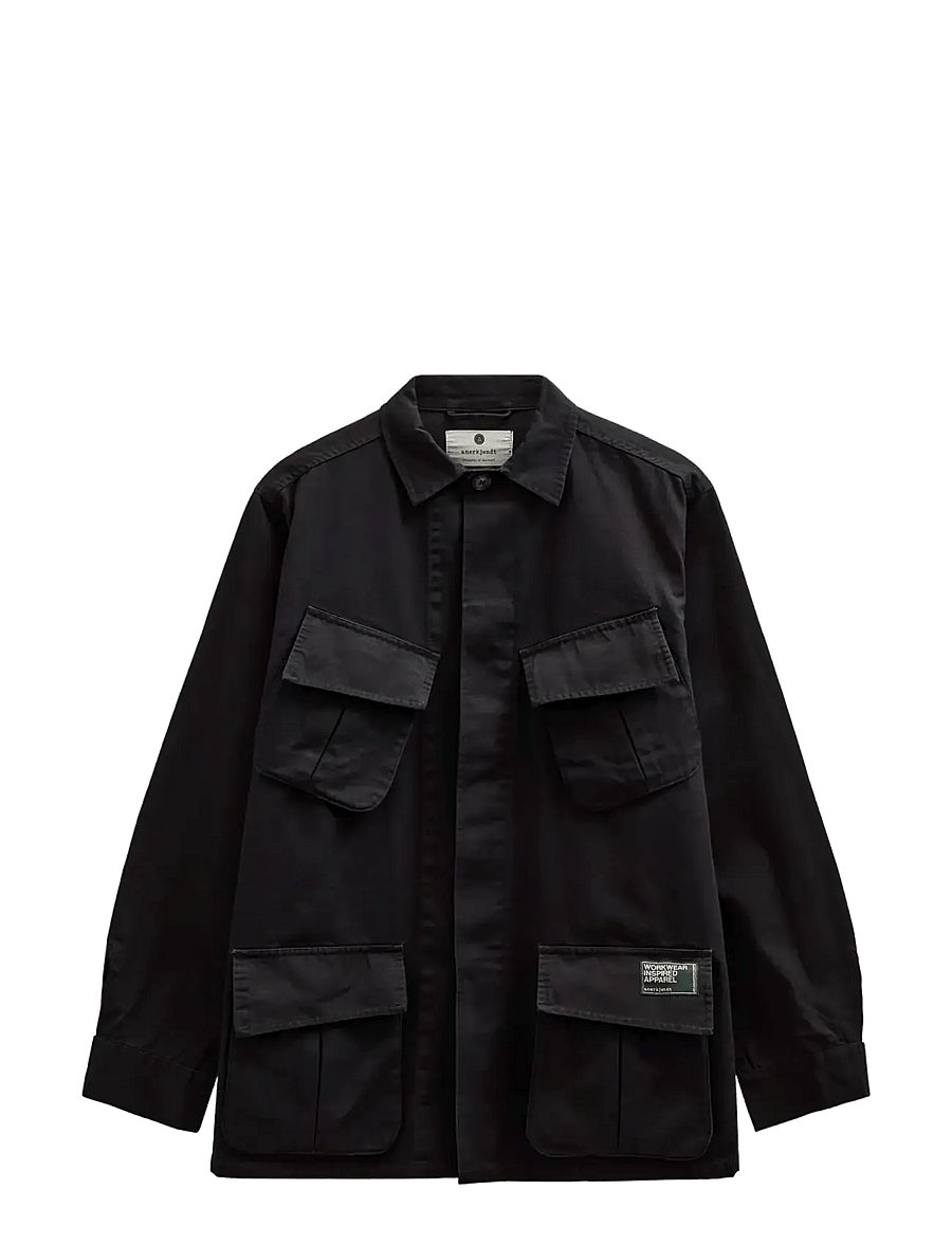 Anerkjendt - AKOTTO 4 POCKET RIBSTOP JACKET - unlined denim jackets - caviar - 0