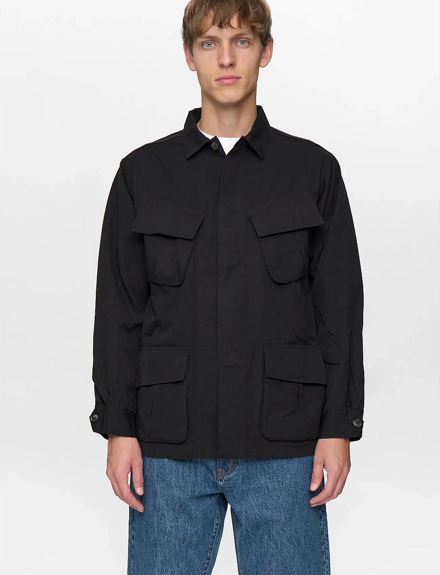 Anerkjendt - AKOTTO 4 POCKET RIBSTOP JACKET - unlined denim jackets - caviar - 4