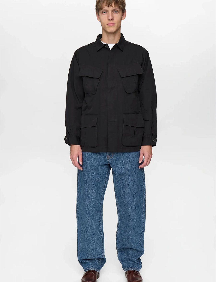 Anerkjendt - AKOTTO 4 POCKET RIBSTOP JACKET - unlined denim jackets - caviar - 5