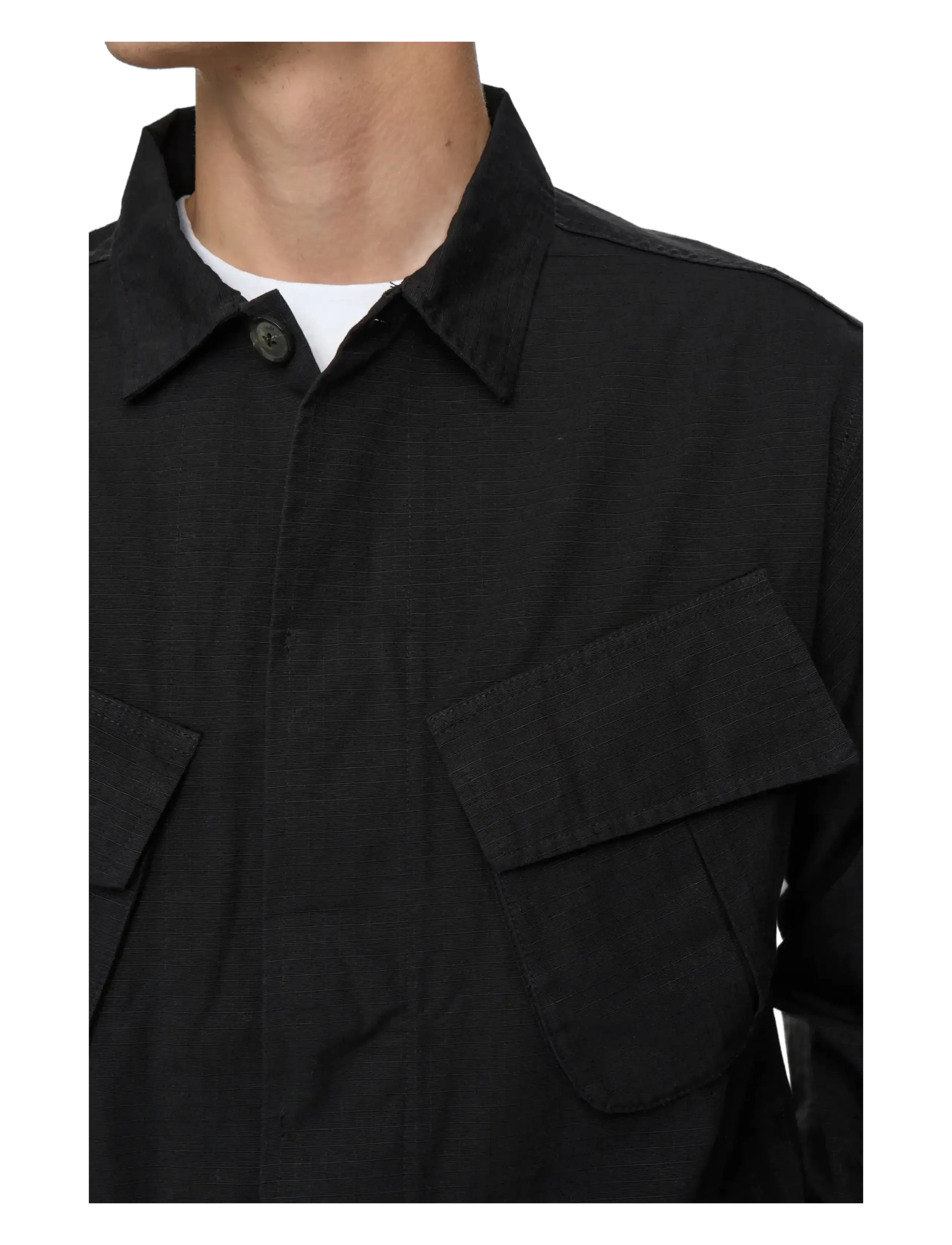 Anerkjendt - AKOTTO 4 POCKET RIBSTOP JACKET - voodrita teksajakid - caviar - 2