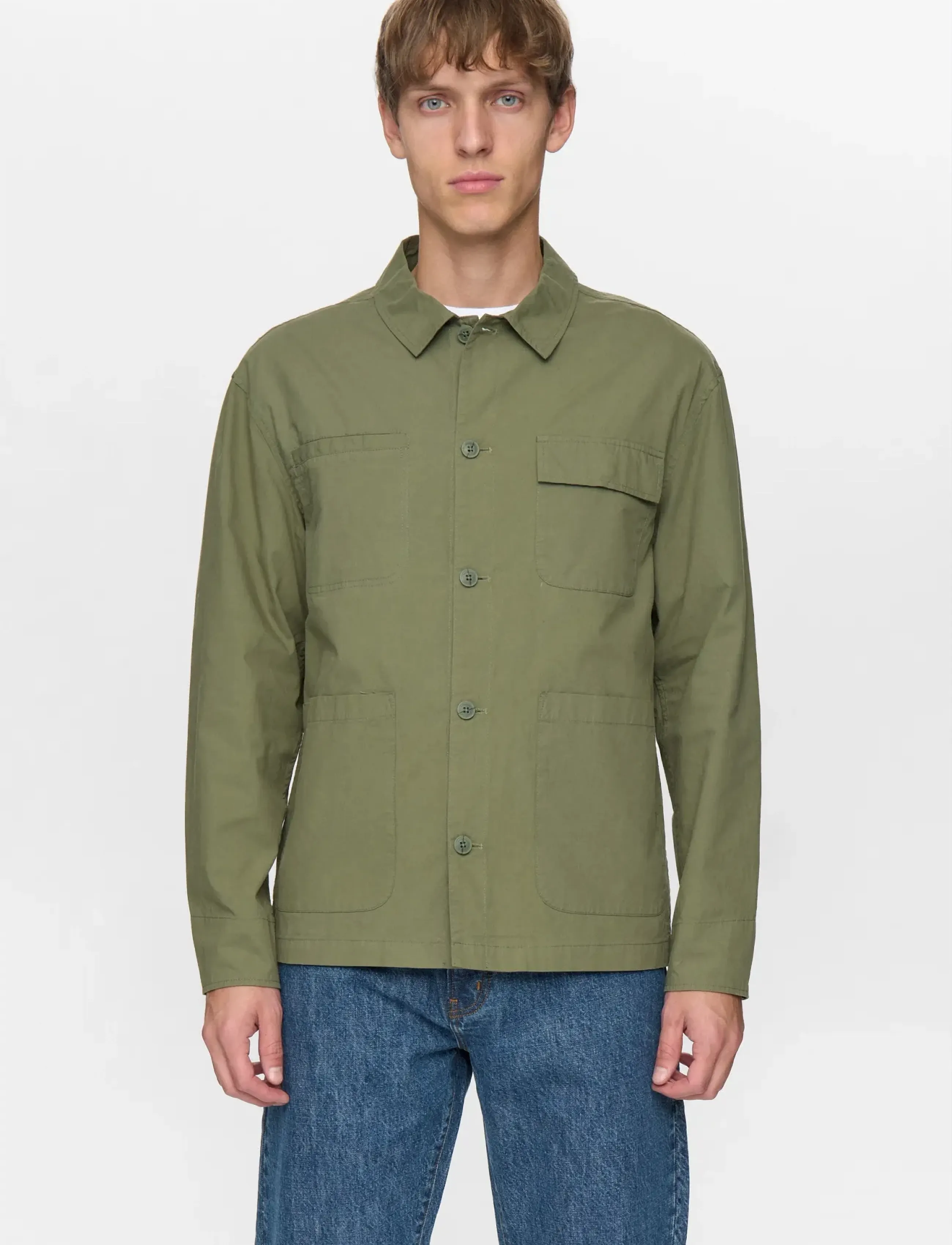 Anerkjendt - AKODIN COTTON POPLIN OVERSHIRT - loden green - 4