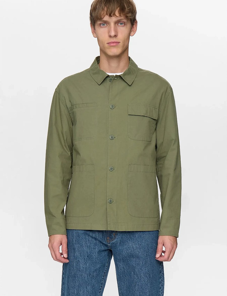 Anerkjendt - AKODIN COTTON POPLIN OVERSHIRT - loden green - 4
