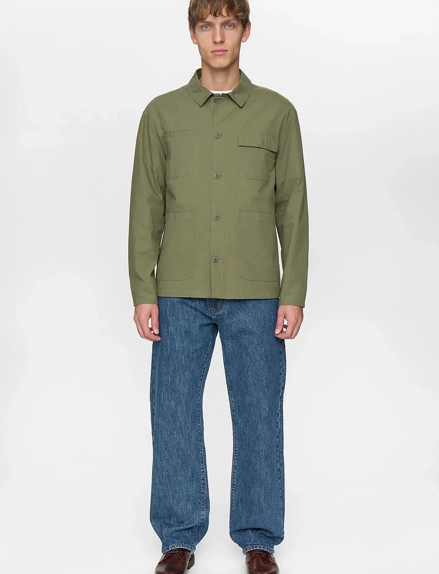 Anerkjendt - AKODIN COTTON POPLIN OVERSHIRT - loden green - 5