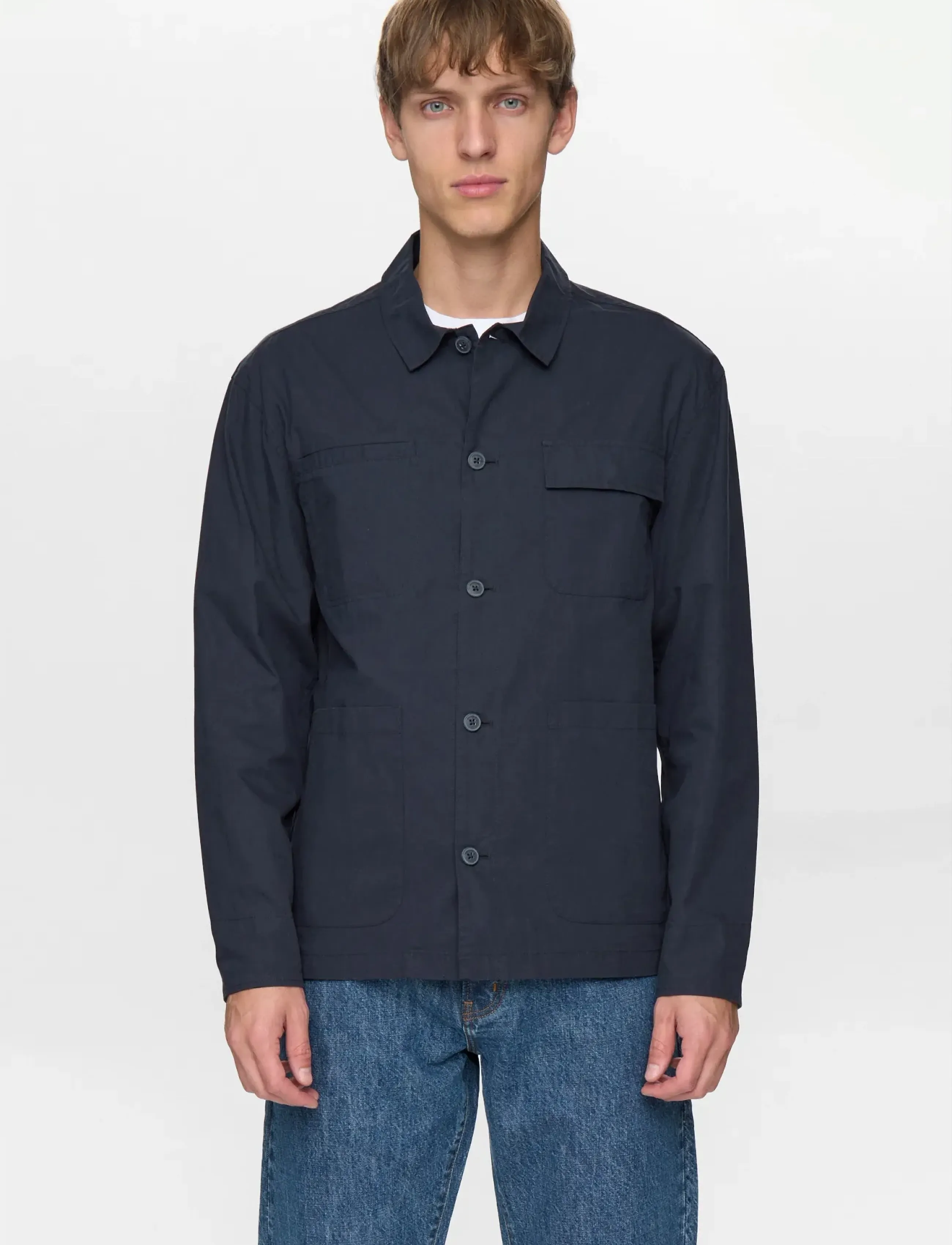 Anerkjendt - AKODIN COTTON POPLIN OVERSHIRT - sky captain - 4