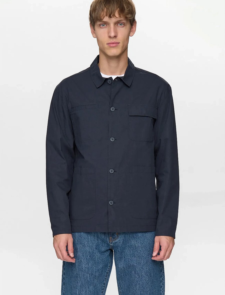 Anerkjendt - AKODIN COTTON POPLIN OVERSHIRT - sky captain - 4