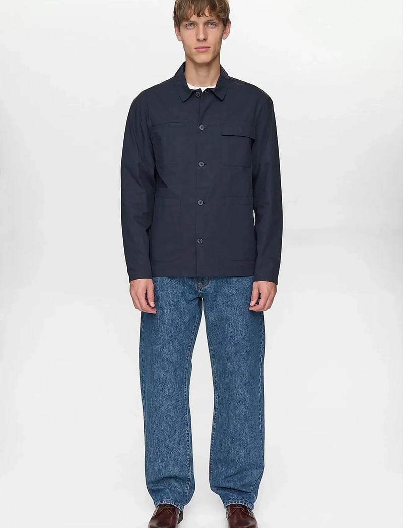 Anerkjendt - AKODIN COTTON POPLIN OVERSHIRT - overshirts - sky captain - 5