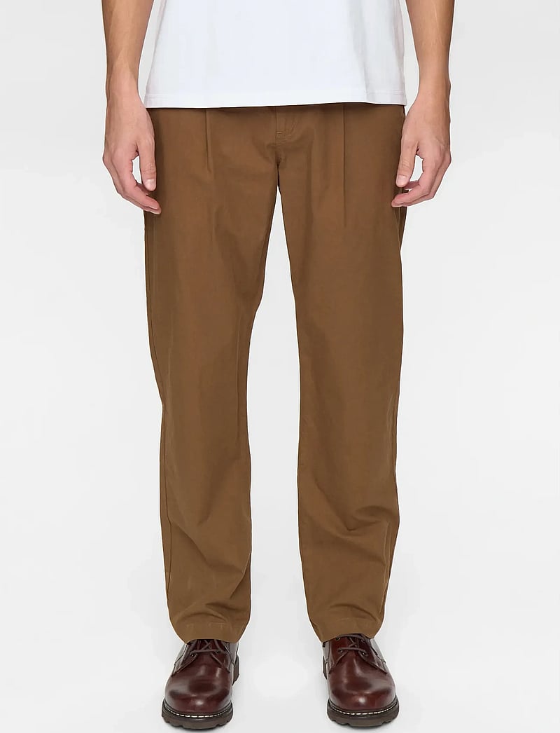 Anerkjendt - AKJAN COTTON POPLIN PANTS - casual trousers - teak - 3