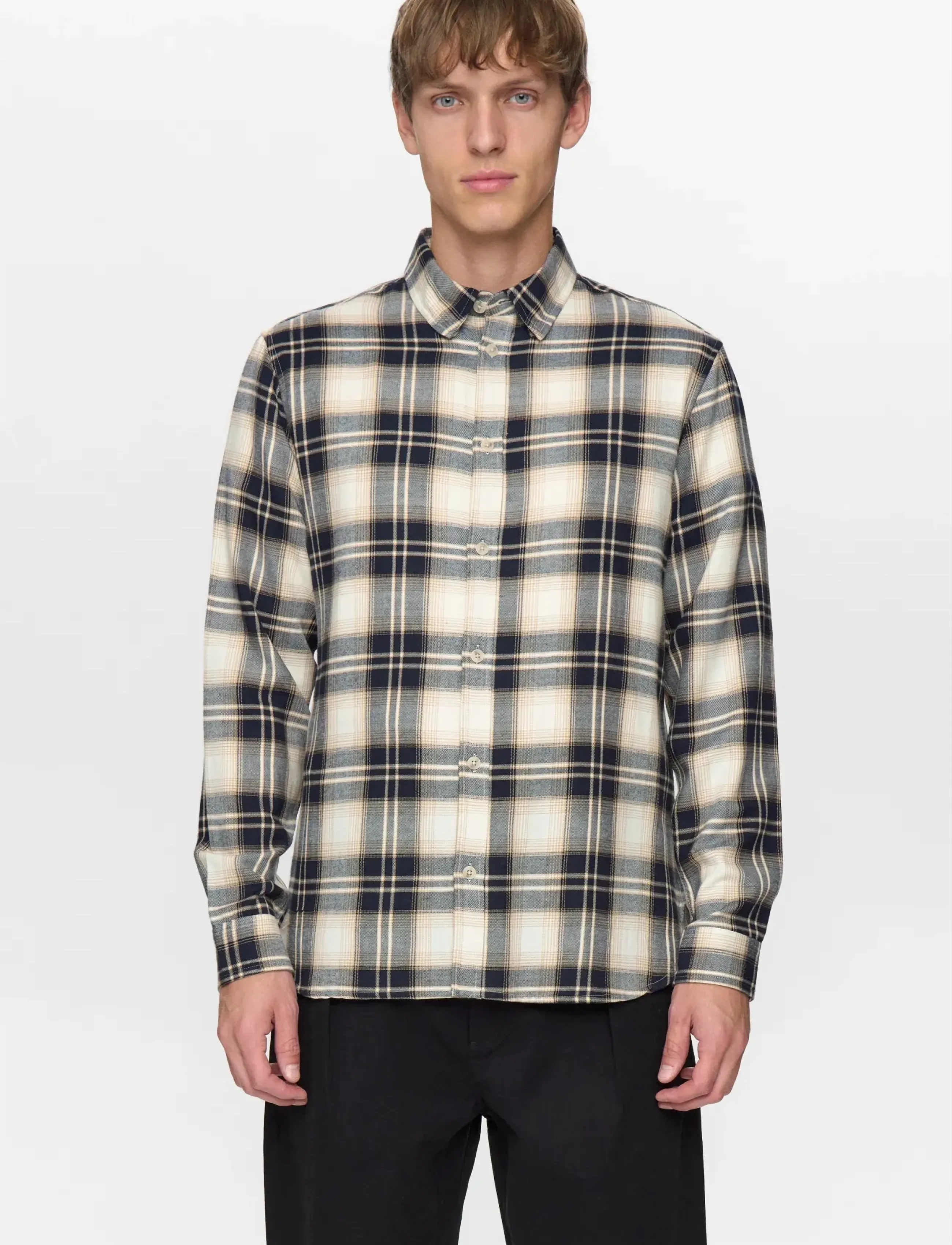 Anerkjendt AKLEIF VISCOSE CHECK LS SHIRT - Skjorter - SKY CAPTAIN / multi