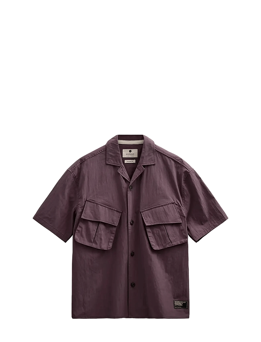 Anerkjendt - AKOTTO 2 POCKETS S/S SHIRT - kortærmede skjorter - blackberry wine - 1