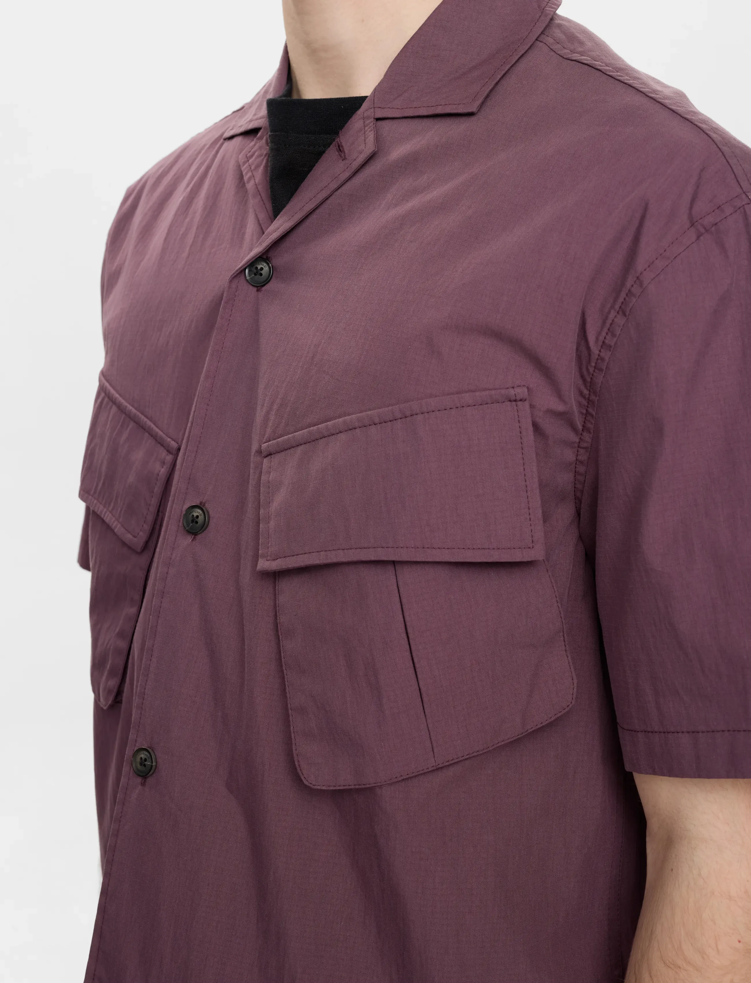 Anerkjendt AKOTTO 2 POCKETS S/S SHIRT - Anerkjendt - BLACKBERRY WINE / burgundy