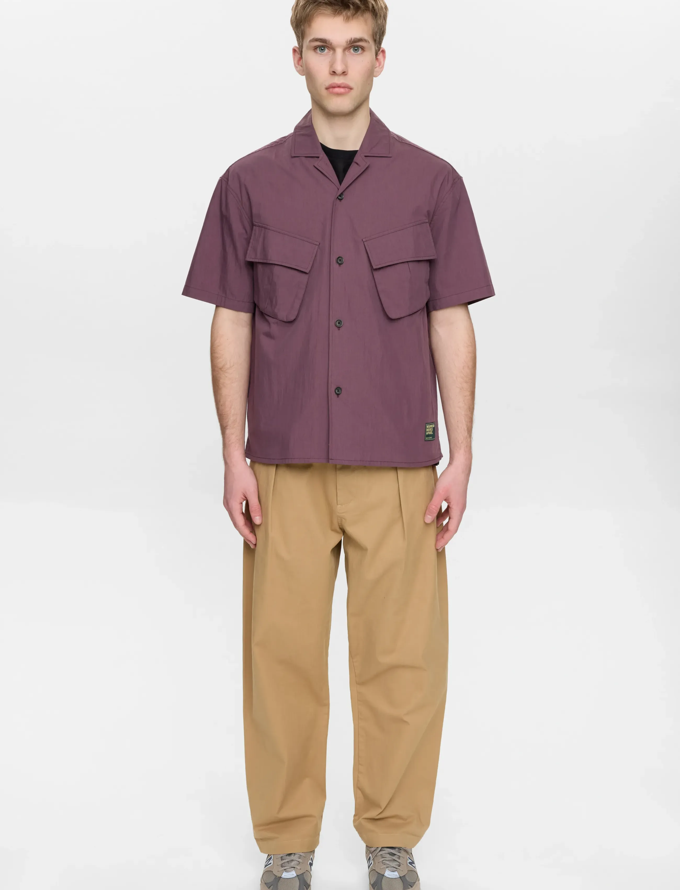 Anerkjendt - AKOTTO 2 POCKETS S/S SHIRT - kortærmede skjorter - blackberry wine - 4