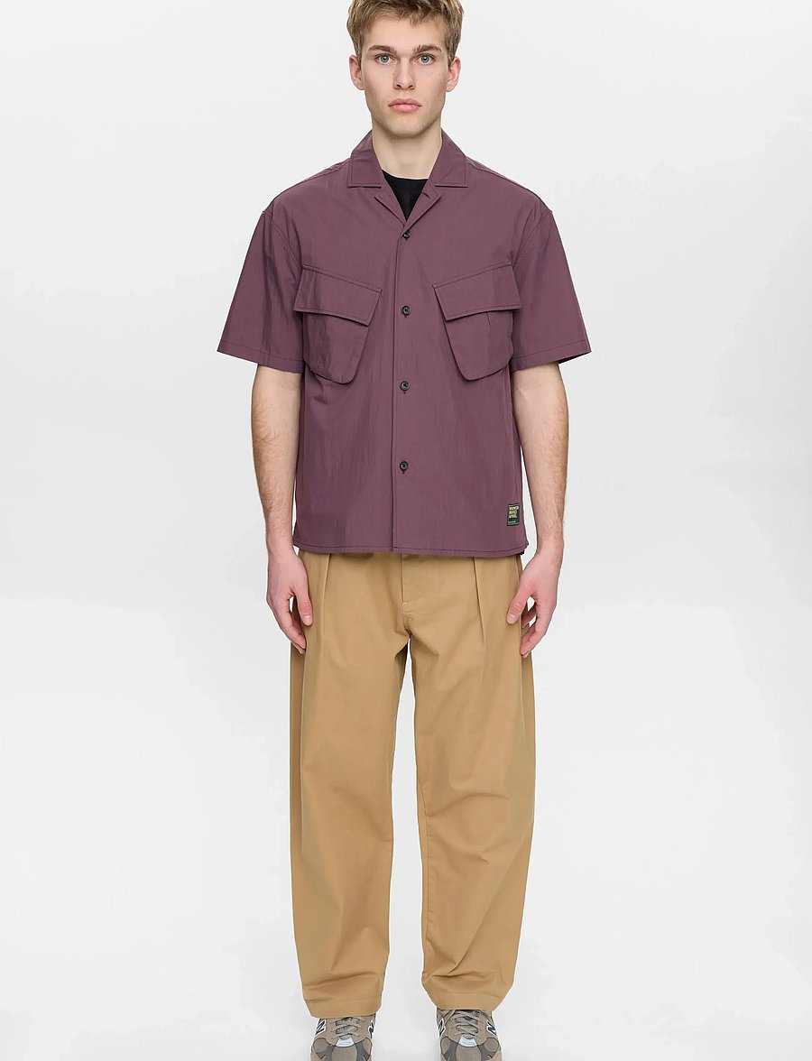 Anerkjendt - AKOTTO 2 POCKETS S/S SHIRT - kortærmede skjorter - blackberry wine - 4
