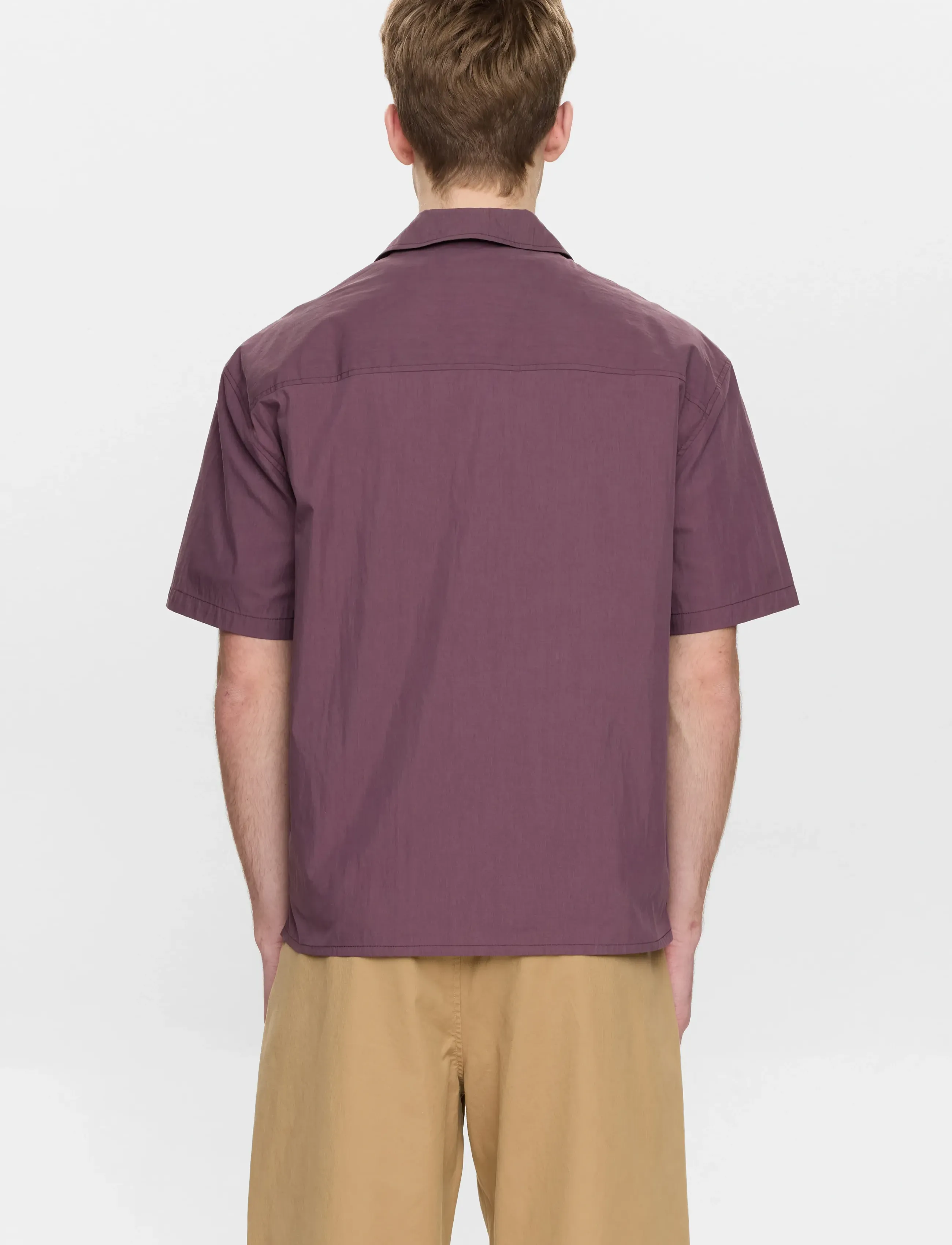 Anerkjendt - AKOTTO 2 POCKETS S/S SHIRT - kortærmede skjorter - blackberry wine - 5