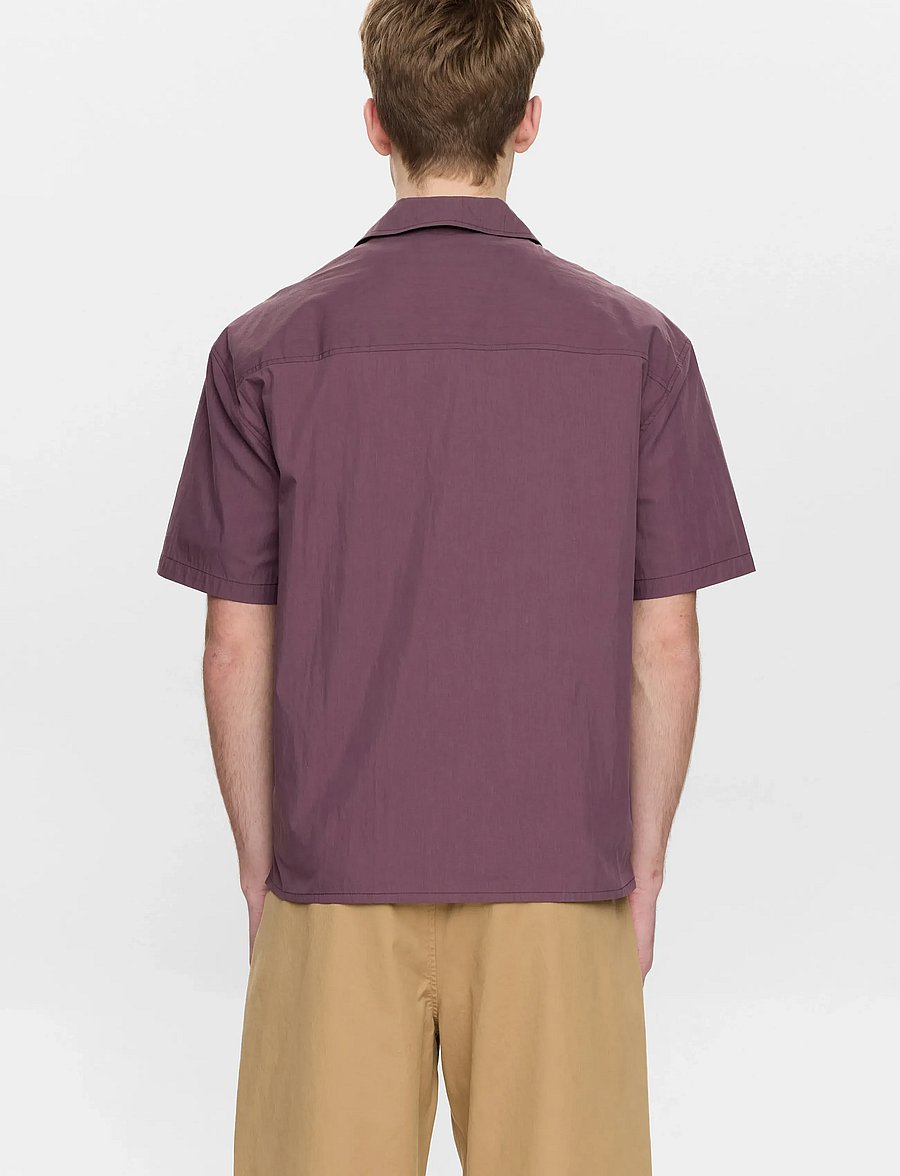 Anerkjendt - AKOTTO 2 POCKETS S/S SHIRT - kortærmede skjorter - blackberry wine - 5