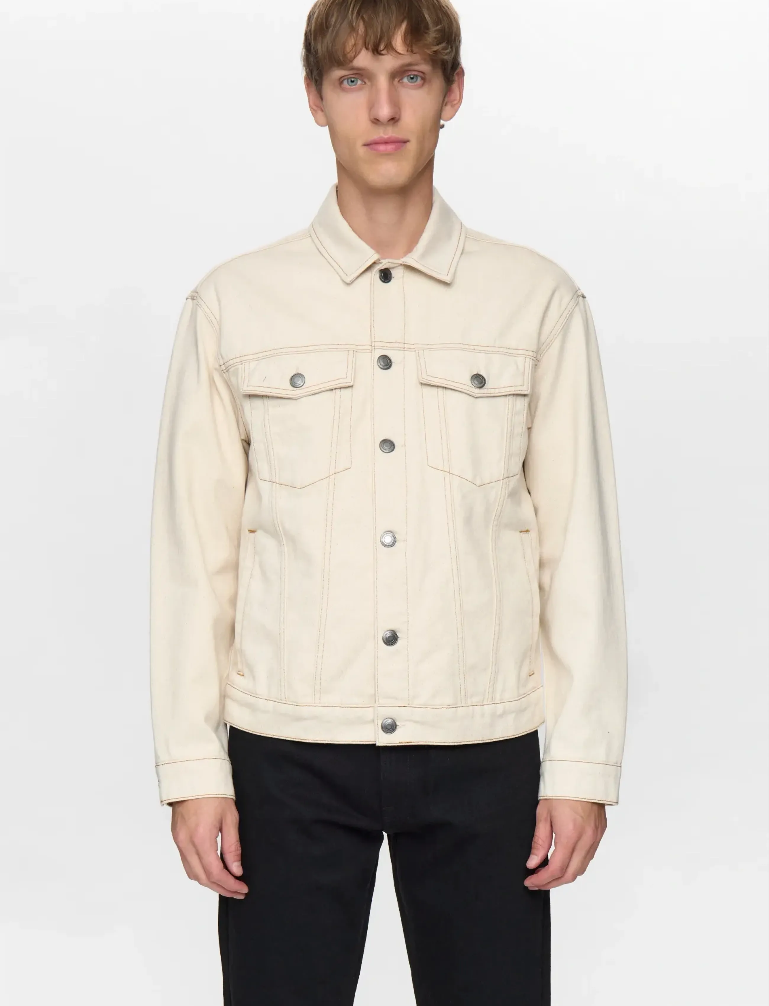 Anerkjendt - AKKARSTEN DENIM JACKET - vuorittomat farkkutakit - ecru denim - 4