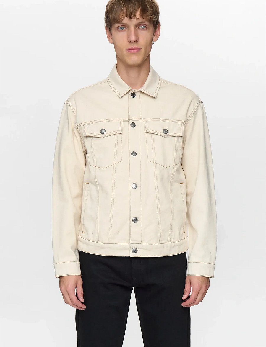 Anerkjendt - AKKARSTEN DENIM JACKET - vuorittomat farkkutakit - ecru denim - 4
