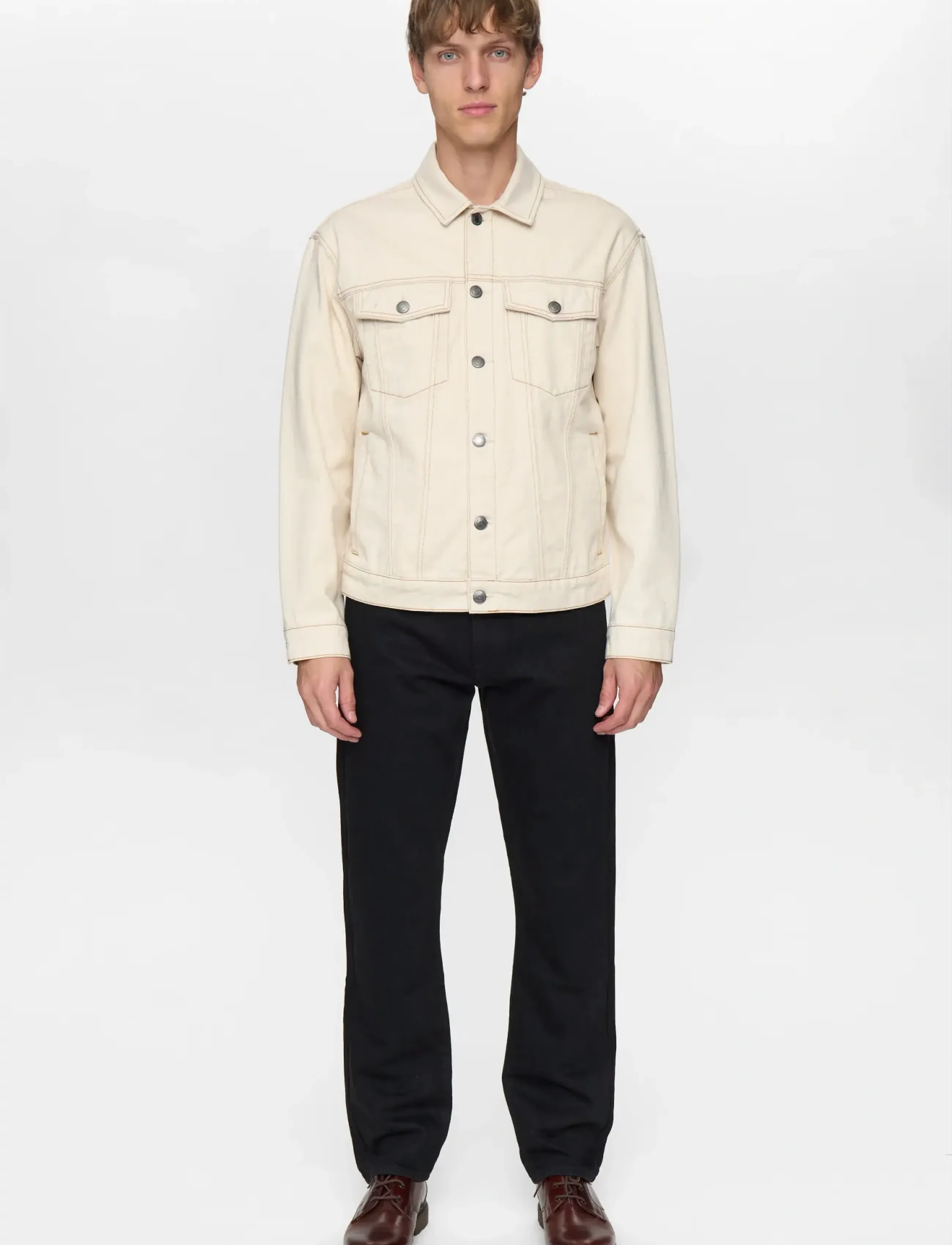 Anerkjendt - AKKARSTEN DENIM JACKET - vuorittomat farkkutakit - ecru denim - 5