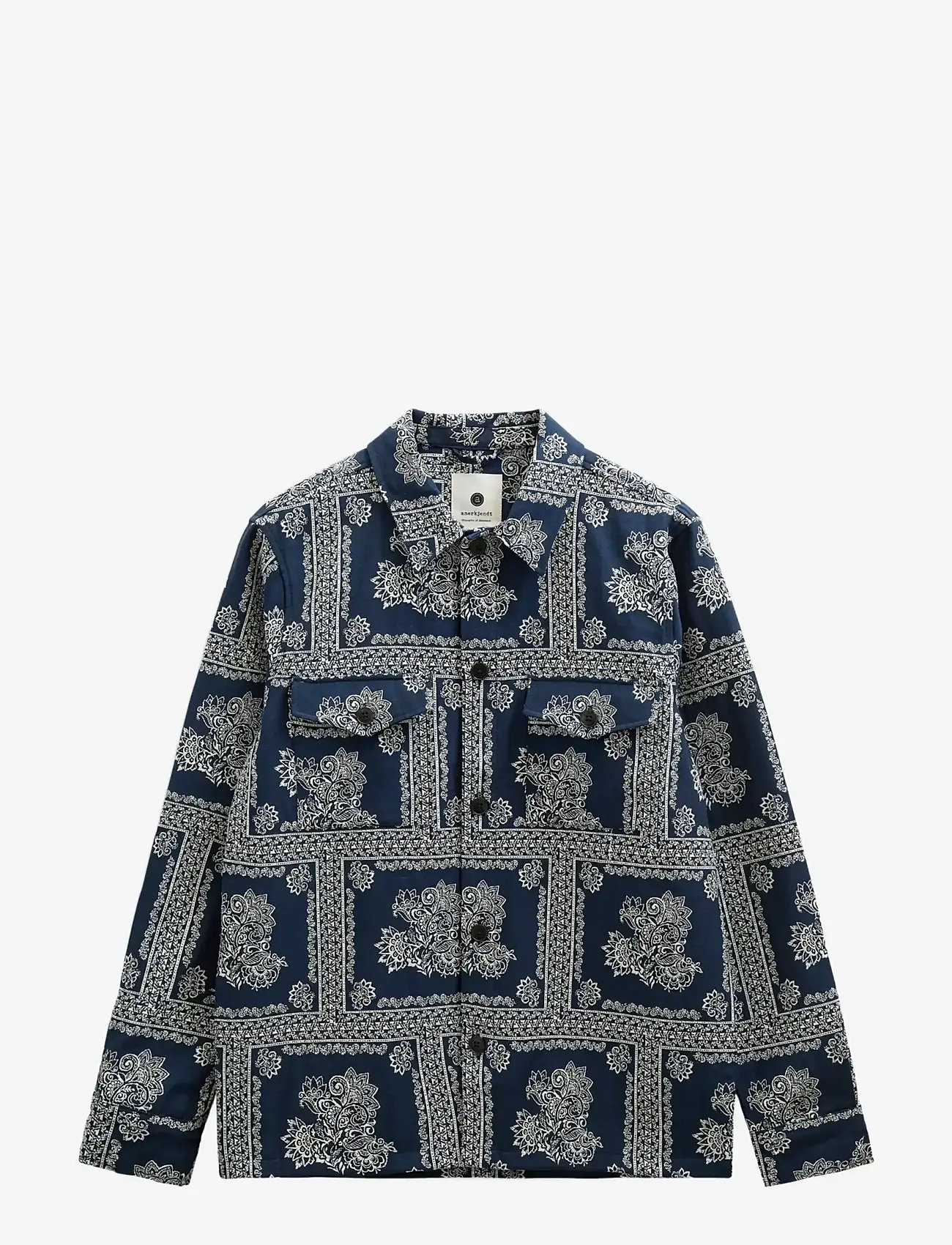 Anerkjendt - AKOSCAR FLOWER OVERSHIRT - mønstrede skjorter - sky captain - 1