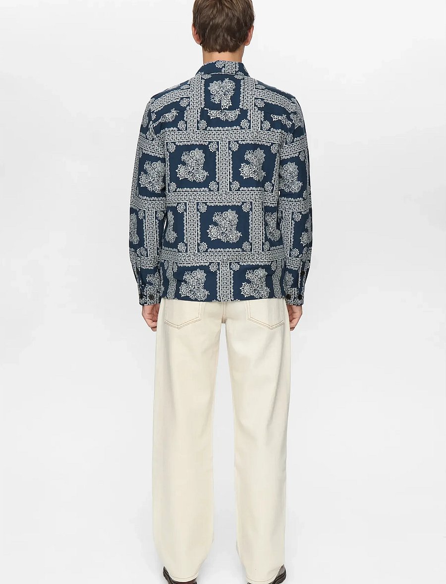 Anerkjendt - AKOSCAR FLOWER OVERSHIRT - mönstrade skjortor - sky captain - 5