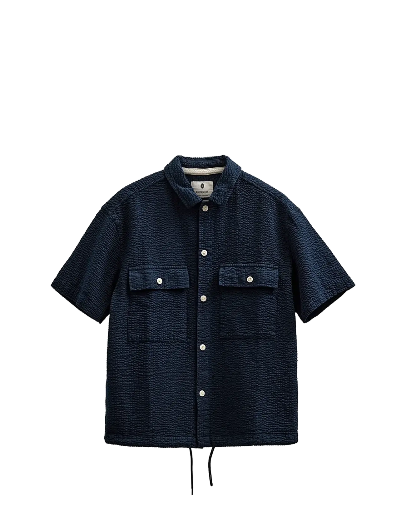 Anerkjendt AKOTTO SEERSUCKER SS OVERSHIRT - Basics - SKY CAPTAIN / navy