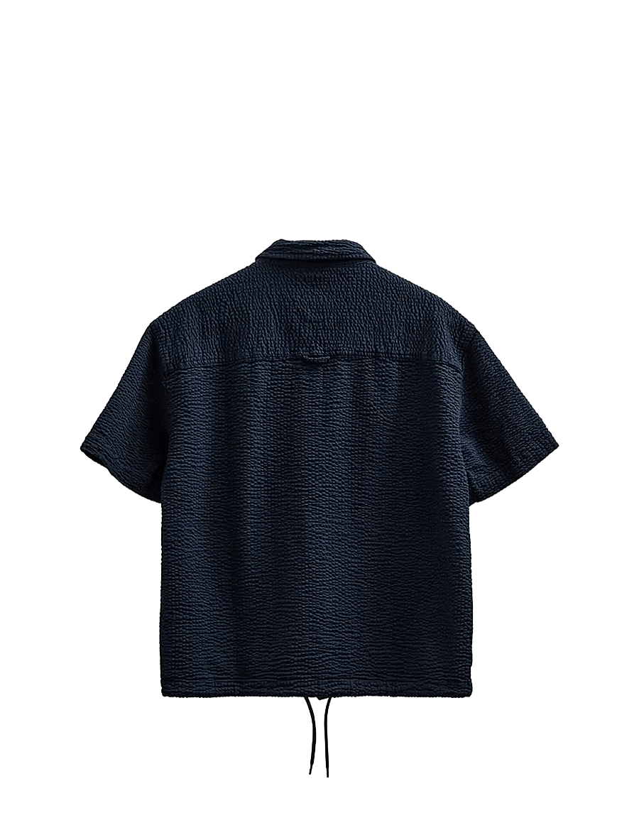 Anerkjendt - AKOTTO SEERSUCKER SS OVERSHIRT - kortærmede skjorter - sky captain - 2