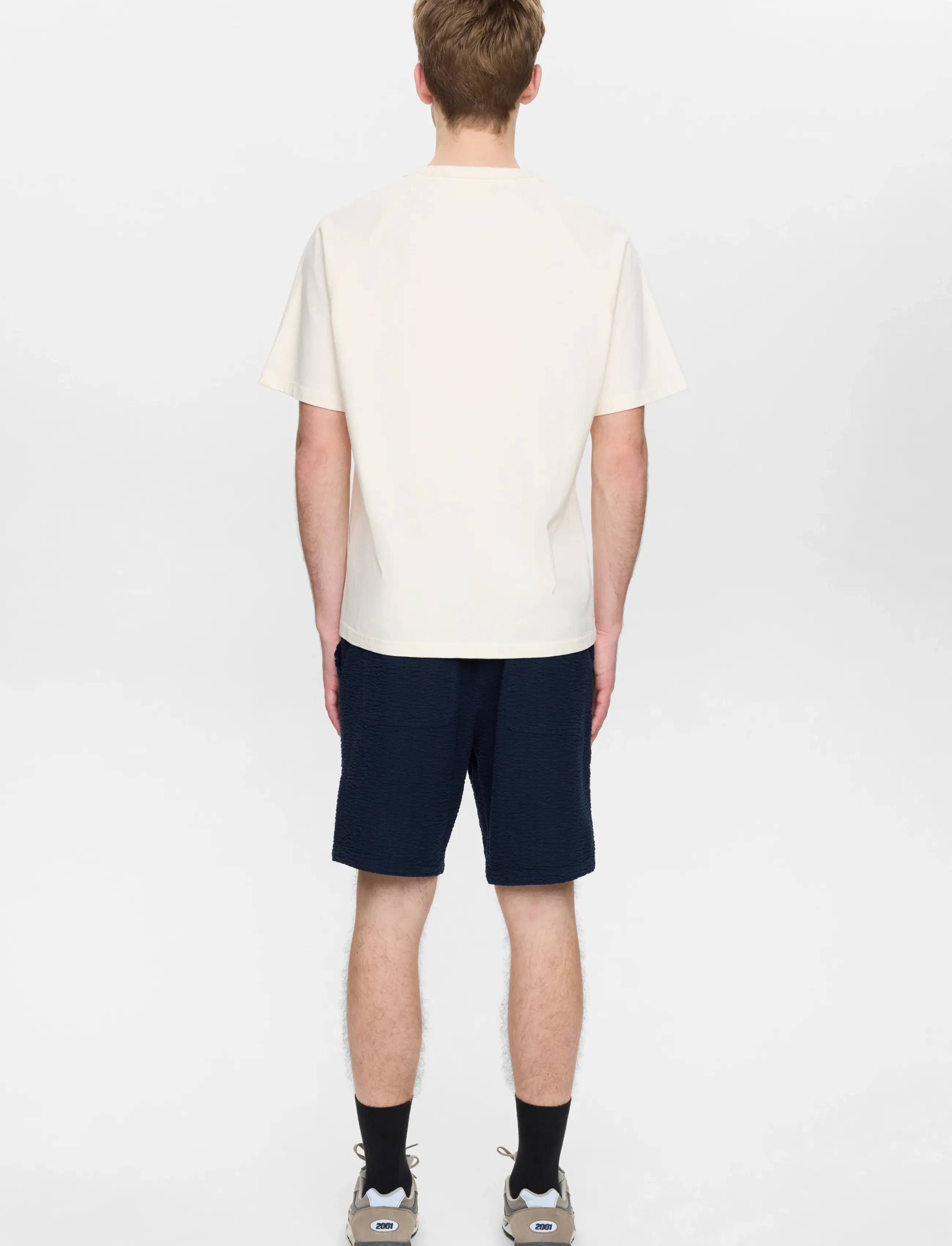 Anerkjendt AKJAN SEERSUCKER SHORTS - Riided - SKY CAPTAIN / navy