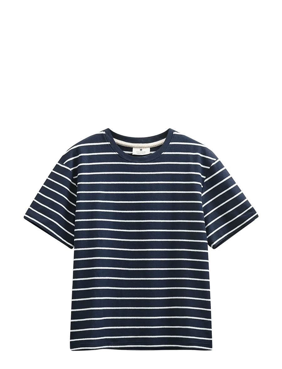 Anerkjendt - AKVILLADS STRUCTURE STRIPE SS TEE - lühikeste varrukatega t-särgid - sky captain - 1
