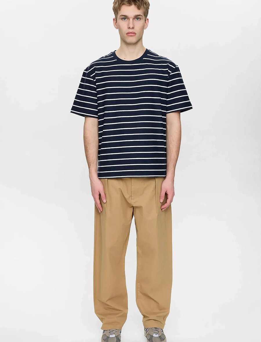 Anerkjendt - AKVILLADS STRUCTURE STRIPE SS TEE - lühikeste varrukatega t-särgid - sky captain - 0
