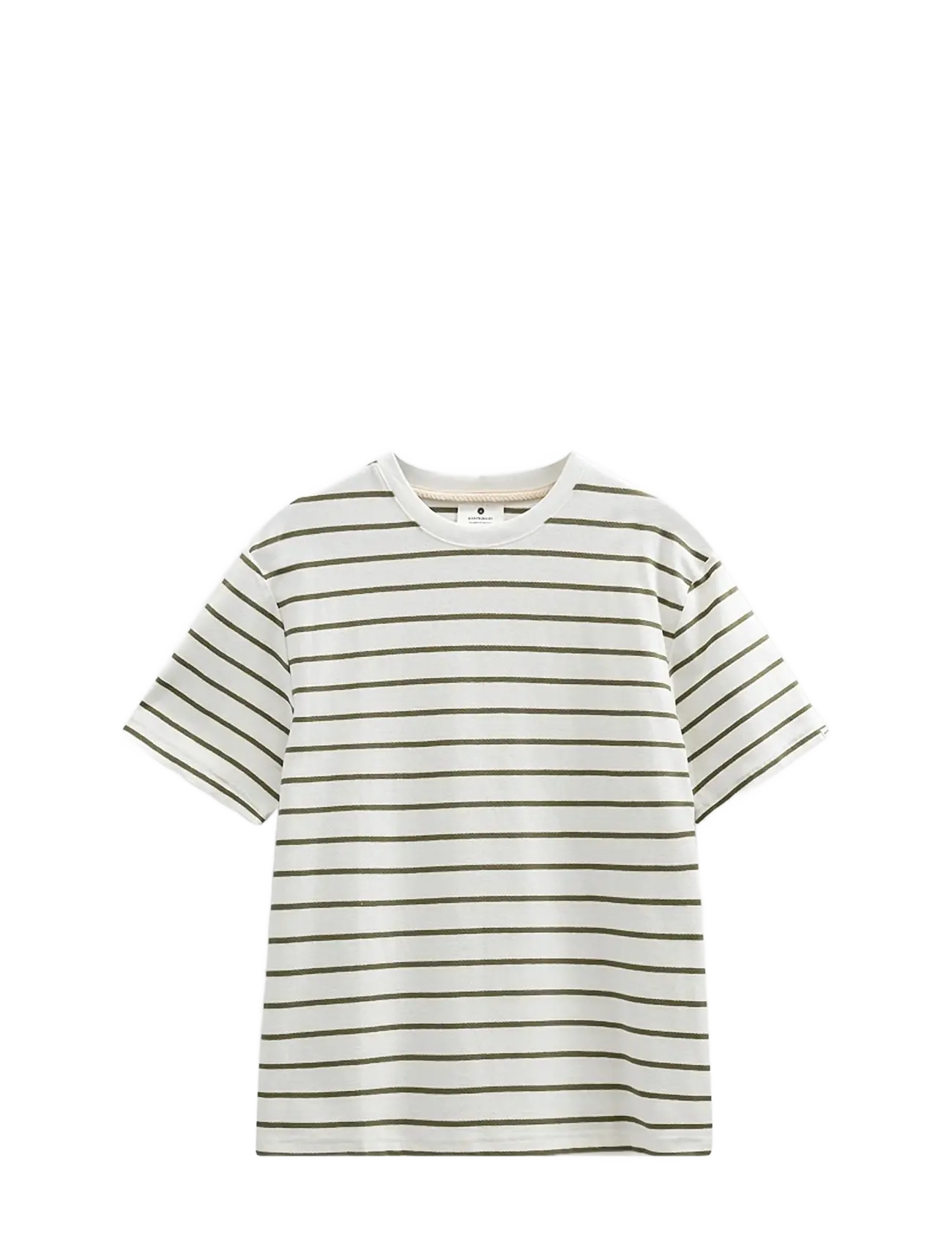 Anerkjendt Akvillads Structure Stripe Ss Tee, L, White, T-Shirts > Kortærmede, Herre