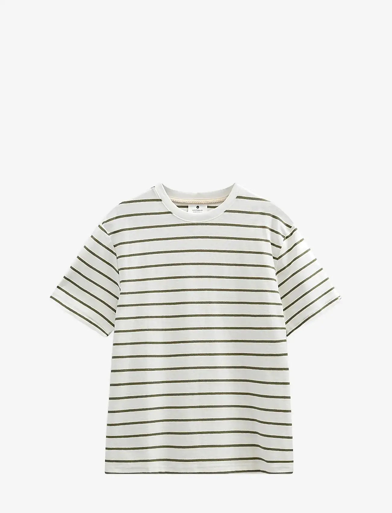 Anerkjendt - AKVILLADS STRUCTURE STRIPE SS TEE - kortærmede t-shirts - tofu - 0