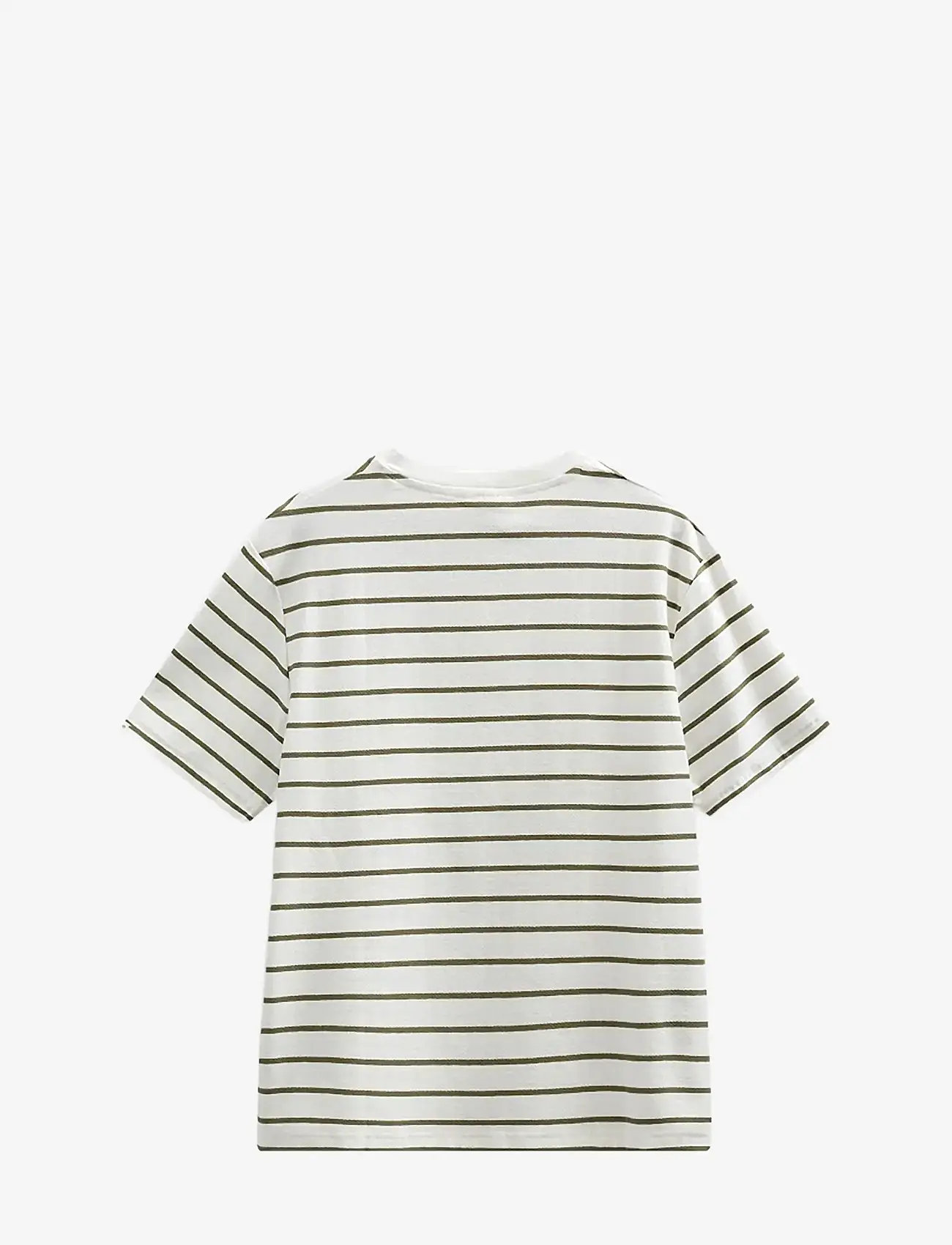 Anerkjendt - AKVILLADS STRUCTURE STRIPE SS TEE - kortærmede t-shirts - tofu - 1