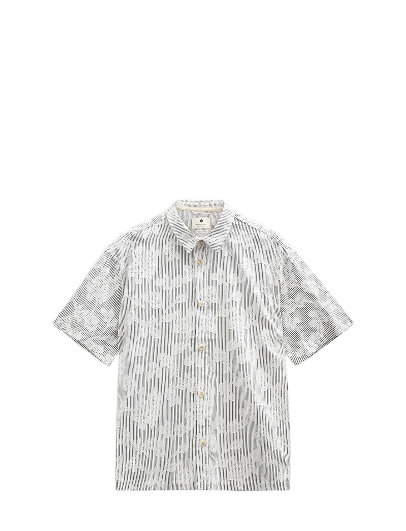 Anerkjendt AKOTTO JACQ SS SHIRT - Riided - CAVIAR / white