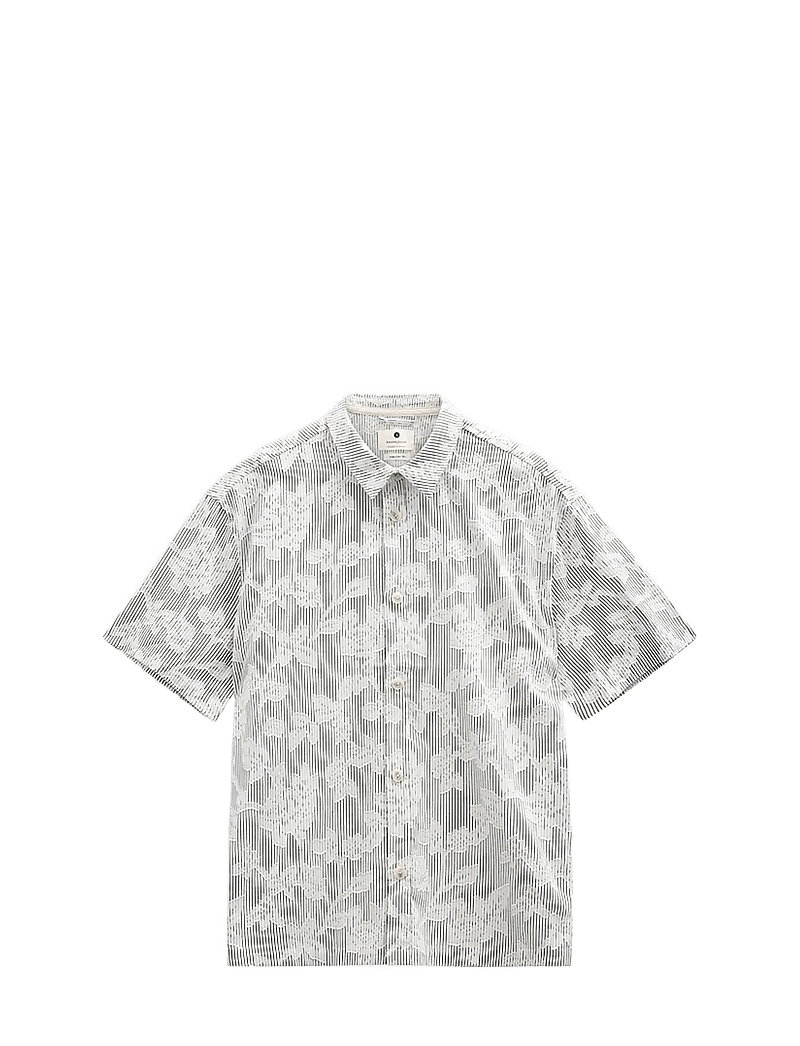 Anerkjendt - AKOTTO JACQ SS SHIRT - kortærmede skjorter - caviar - 0