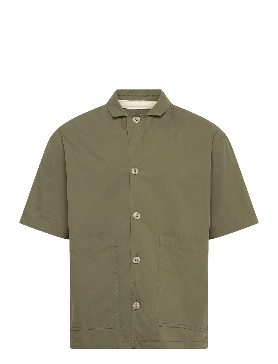 Anerkjendt - AKOTTO COTTON POPLIN SS OVERSHIRT - kollektsioonid - loden green - 2