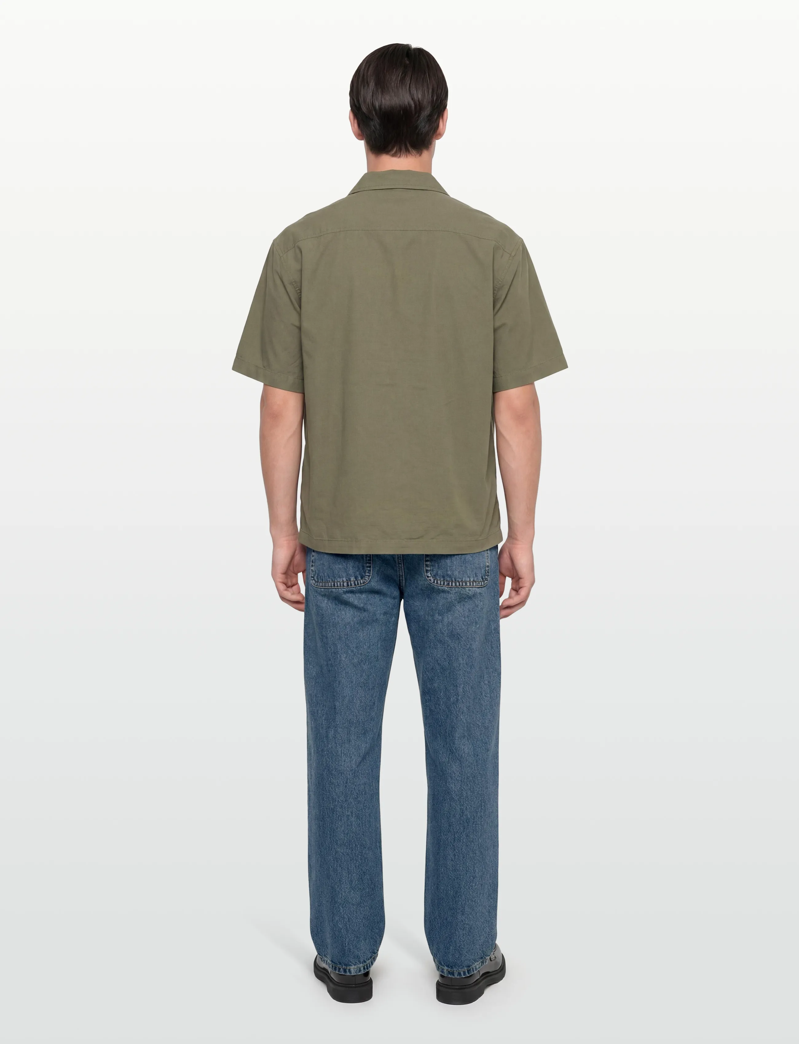 Anerkjendt - AKOTTO COTTON POPLIN SS OVERSHIRT - kollektsioonid - loden green - 5
