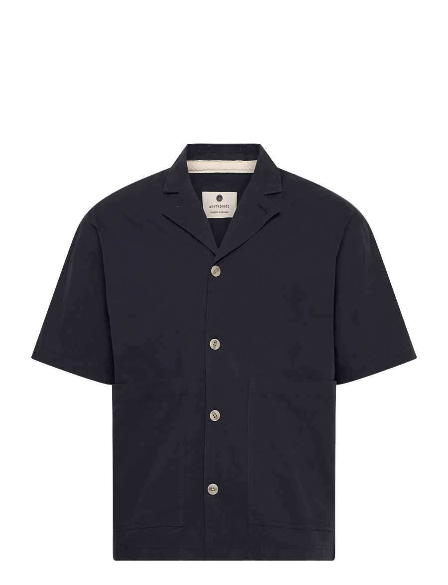 Anerkjendt - AKOTTO COTTON POPLIN SS OVERSHIRT - kollektsioonid - sky captain - 1