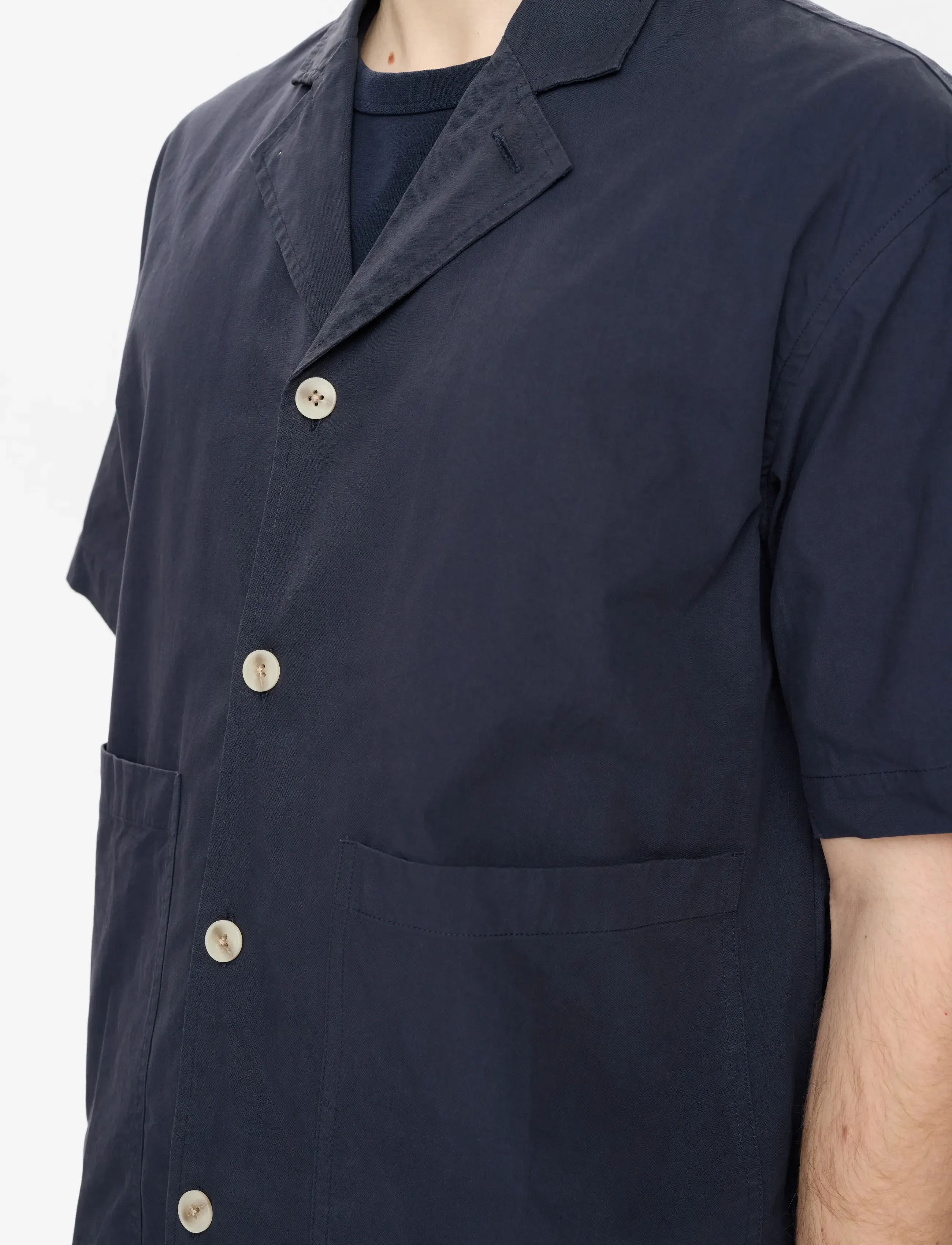 Anerkjendt Akotto Cotton Poplin Ss Overshirt, XL, Oberteile, Marineblau - Overshirts, Männerswear