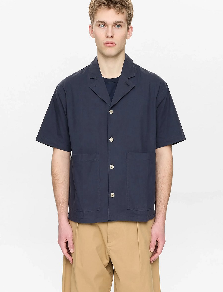 Anerkjendt - AKOTTO COTTON POPLIN SS OVERSHIRT - kollektsioonid - sky captain - 0