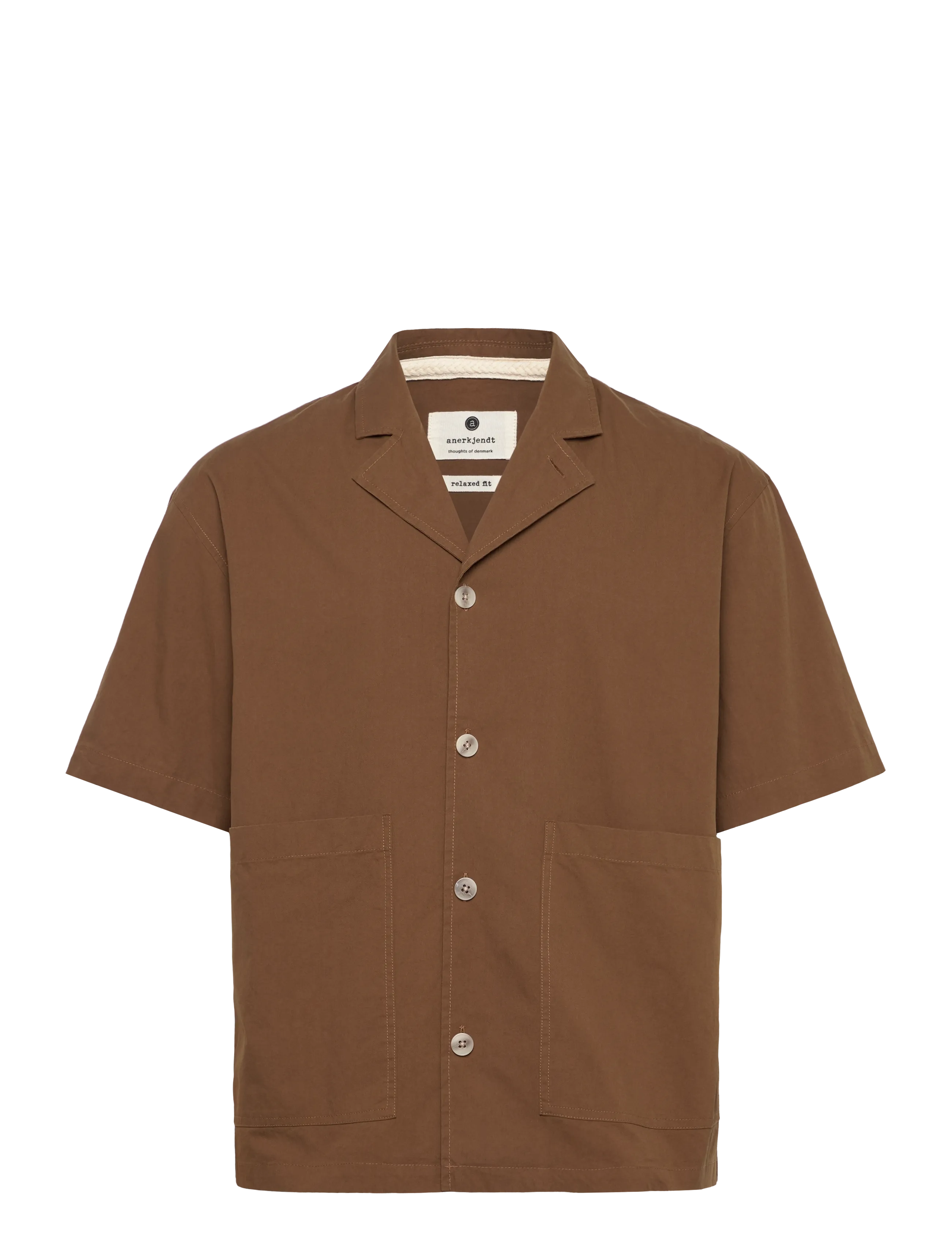 Anerkjendt AKOTTO COTTON POPLIN SS OVERSHIRT - Overshirts - TEAK / brown
