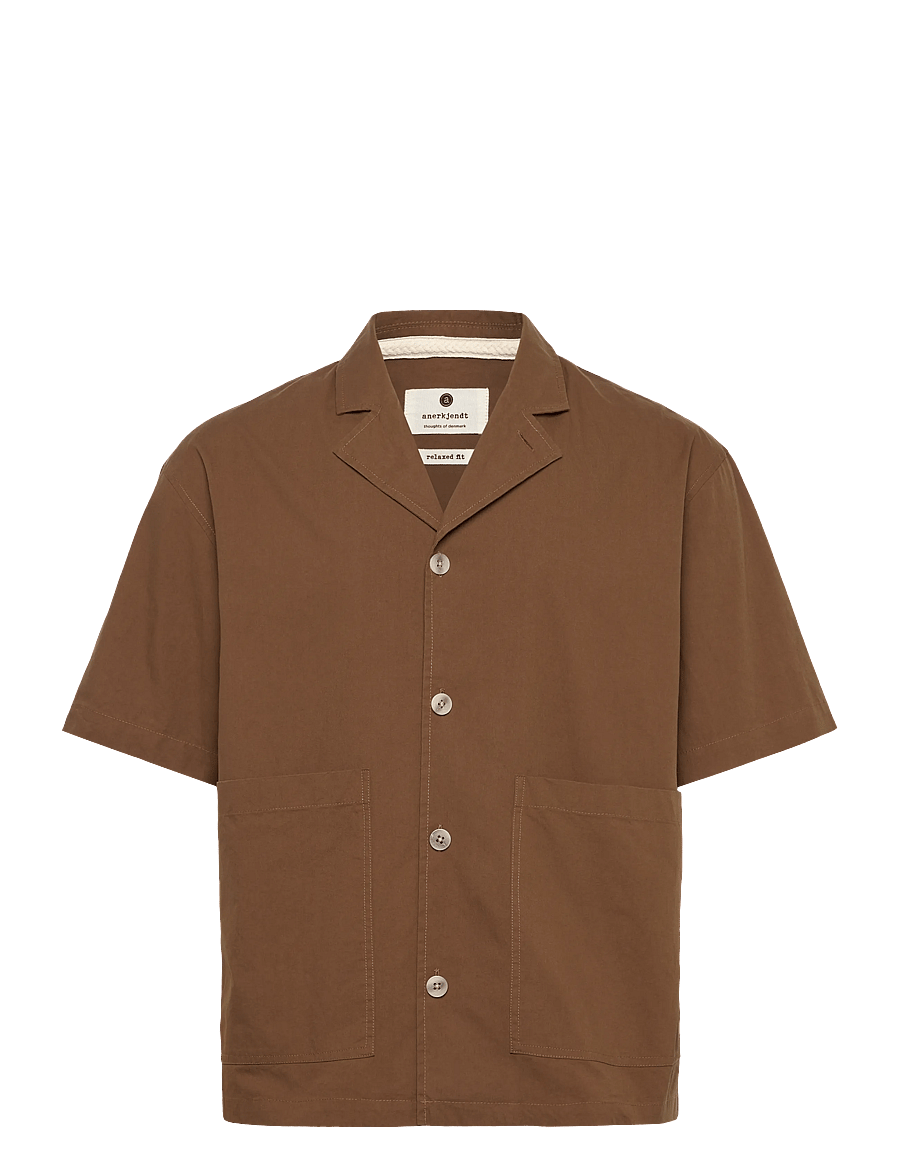 Anerkjendt - AKOTTO COTTON POPLIN SS OVERSHIRT - kolekcijos - teak - 1