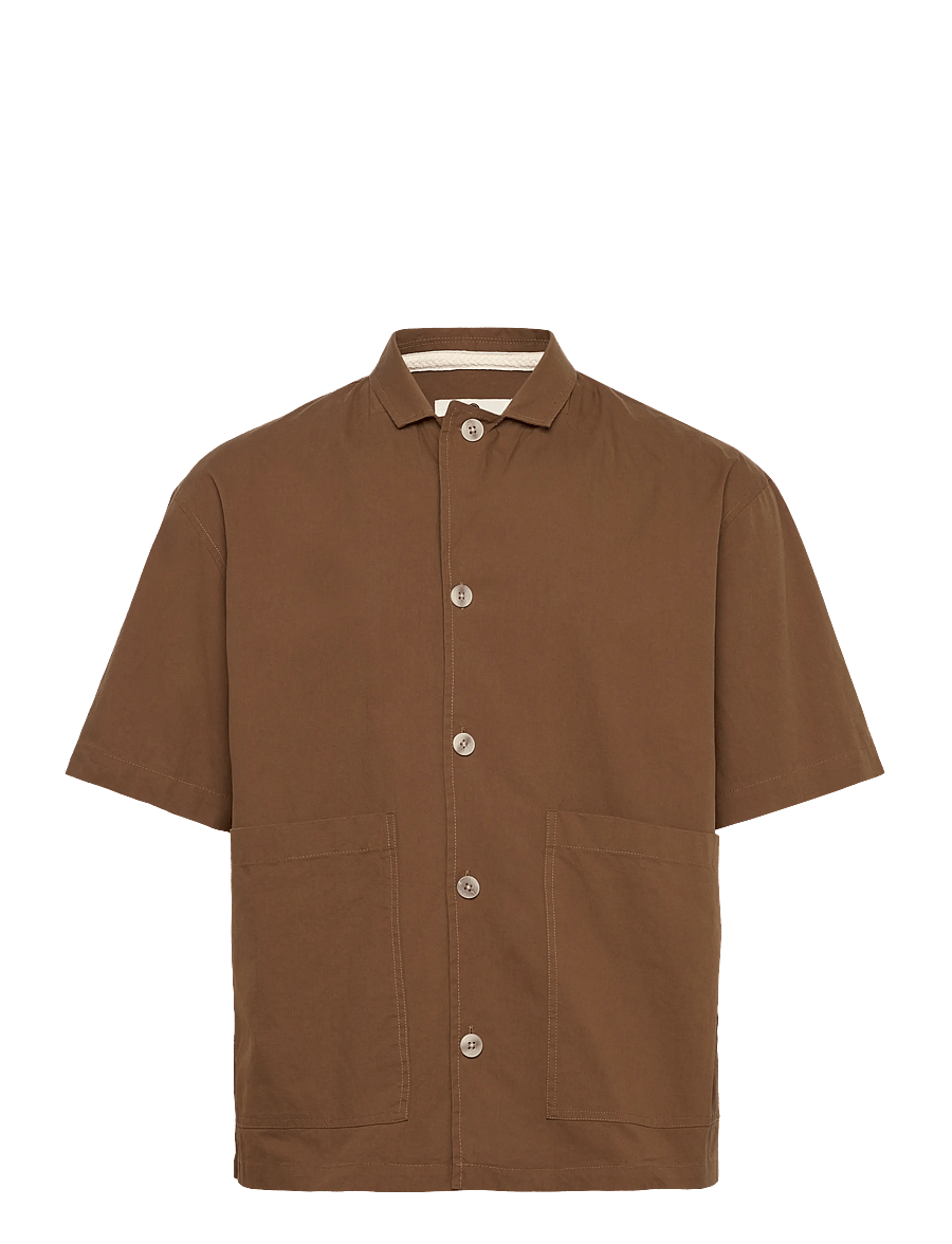 Anerkjendt - AKOTTO COTTON POPLIN SS OVERSHIRT - kolekcijos - teak - 2