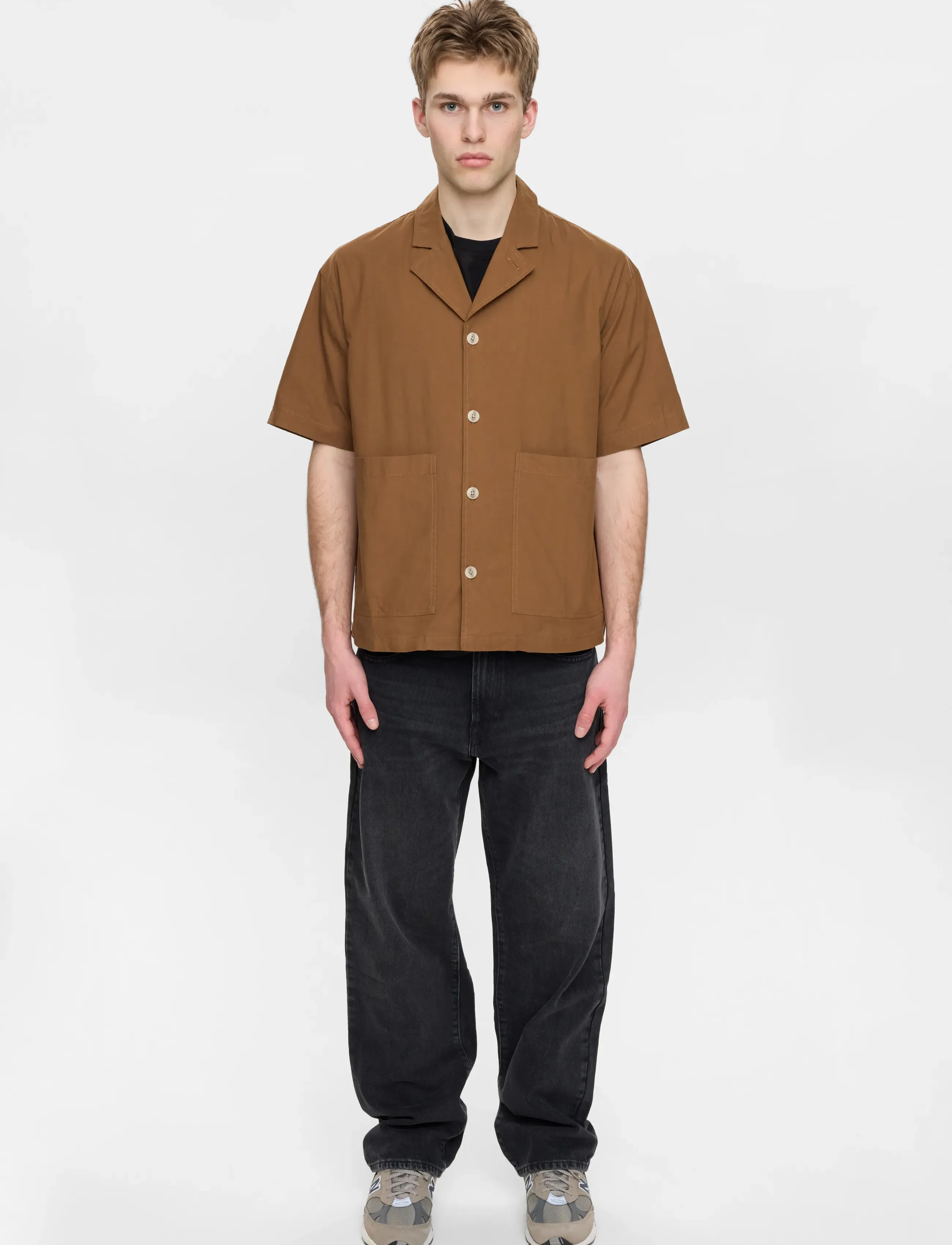 Anerkjendt - AKOTTO COTTON POPLIN SS OVERSHIRT - kollektioner - teak - 4
